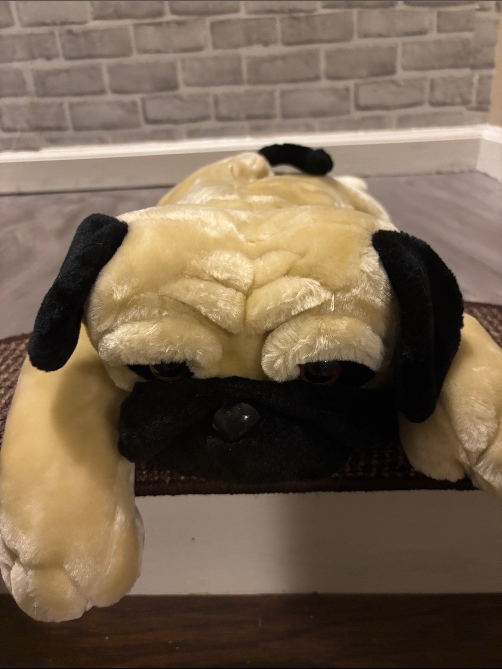 Plush Pug Dog Toy - Cream and Black Soft Play Plush